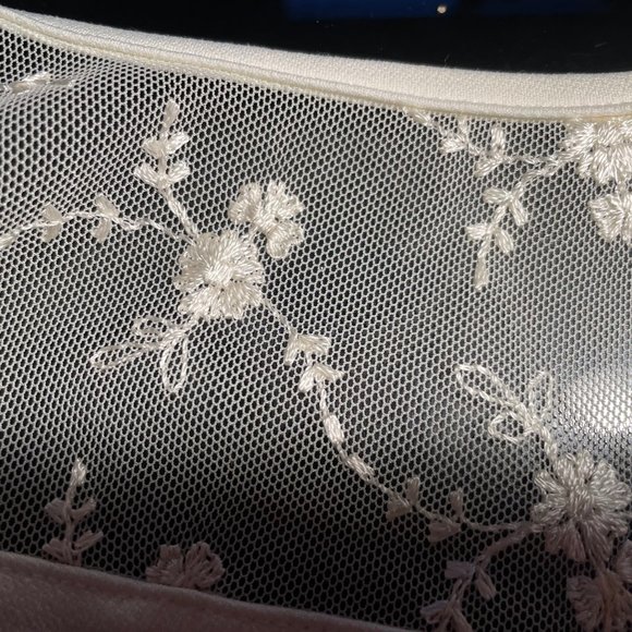 Festive Sleeveless Top with Lace in a Cream Color - Picture 3 of 3